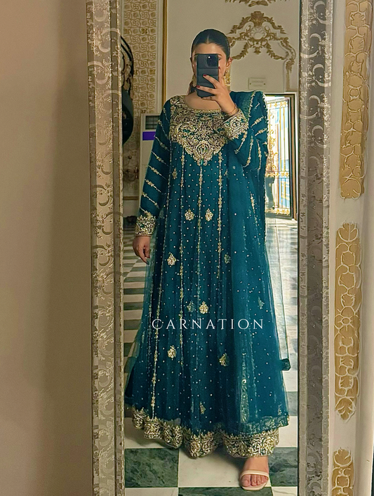 teal kali gown