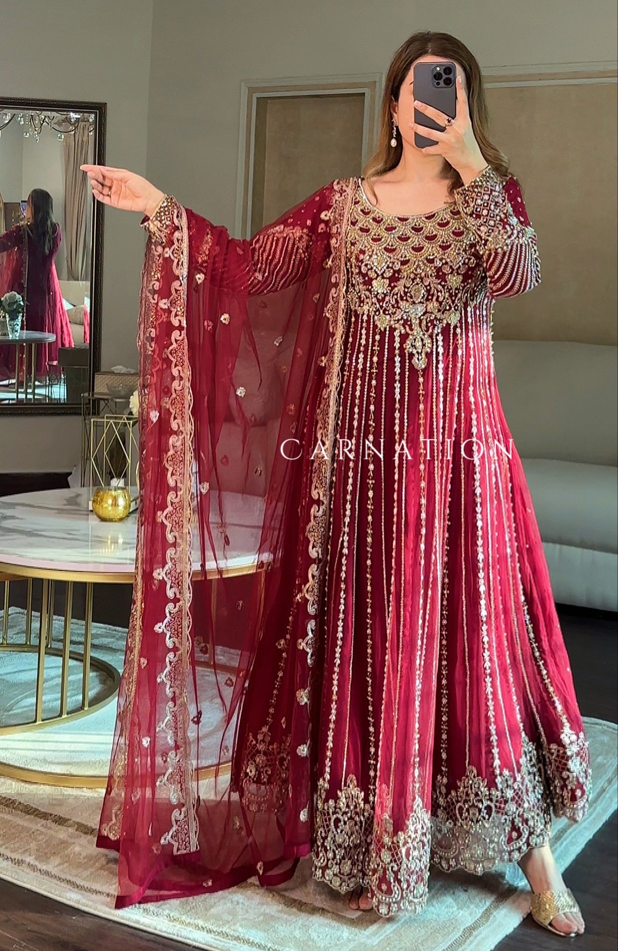 Scarlet red gown